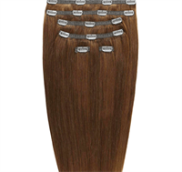 Clip on hair extensions #12 Lysebrun - 7 sæt - 60 cm | Gold24